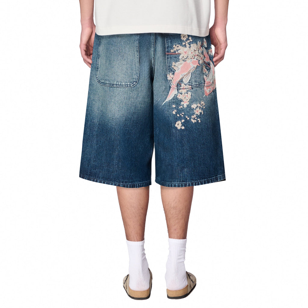 "yakuza" indigo washed Jorts 01