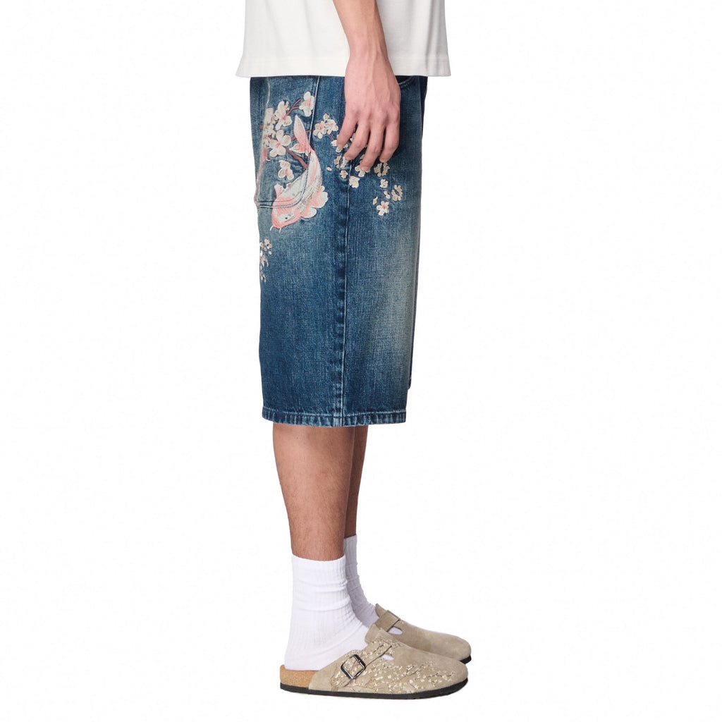 "yakuza" indigo washed Jorts 01