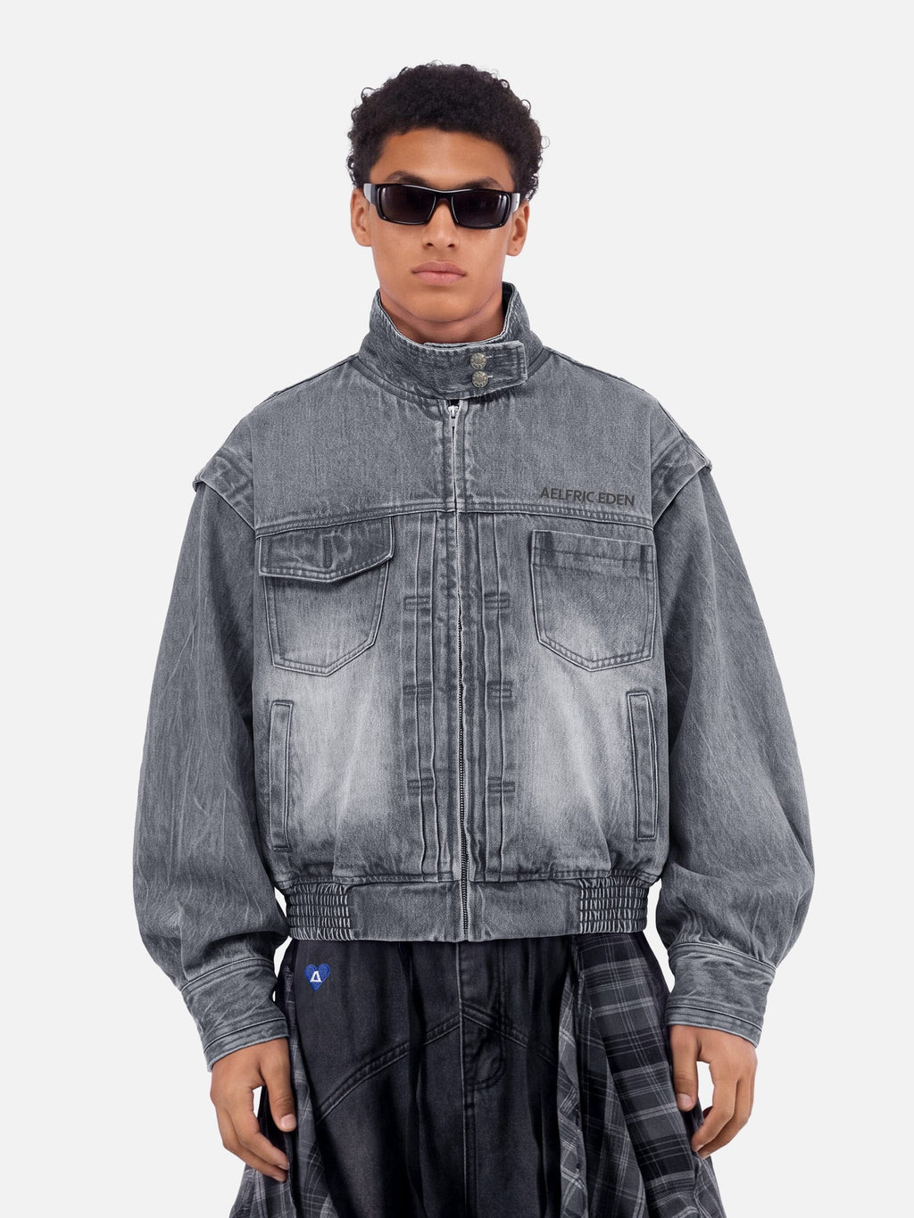 Aelfric Eden Washed Texture Denim Jacket