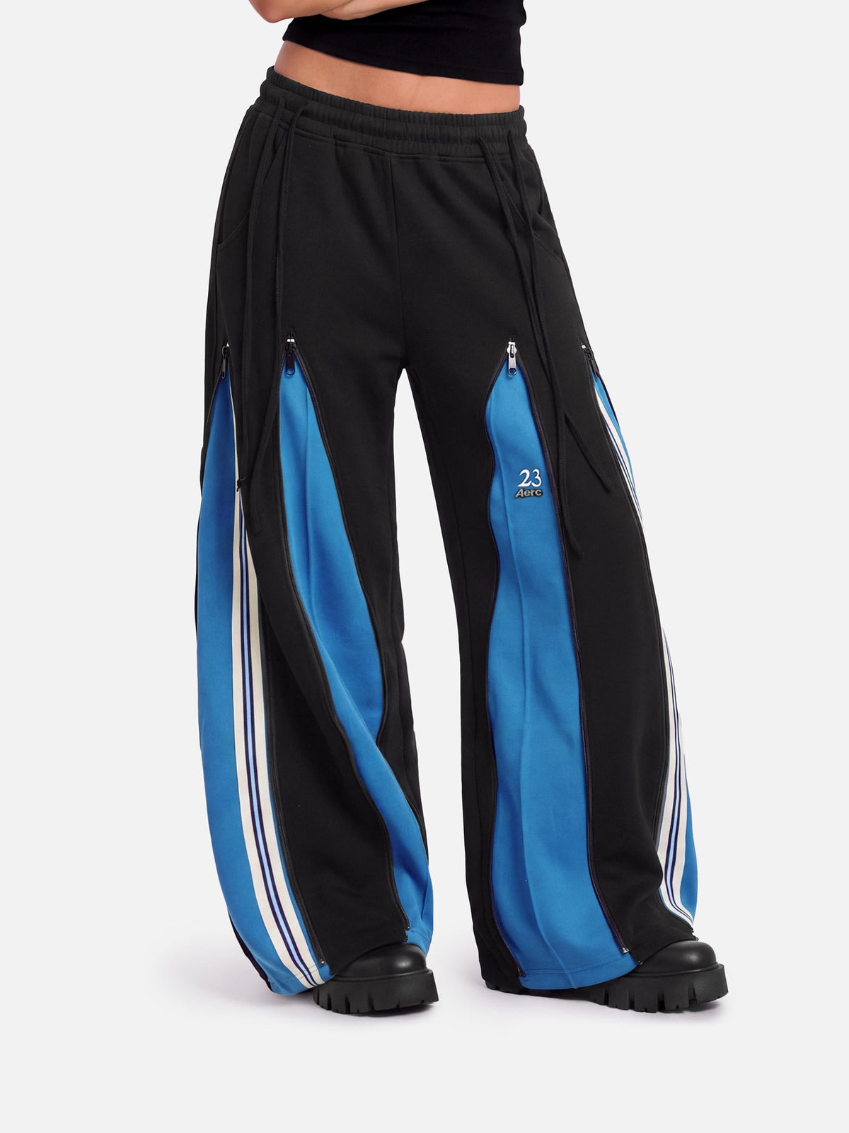 Aelfric Eden Zip Panel Stripe Baggy Sweatpants