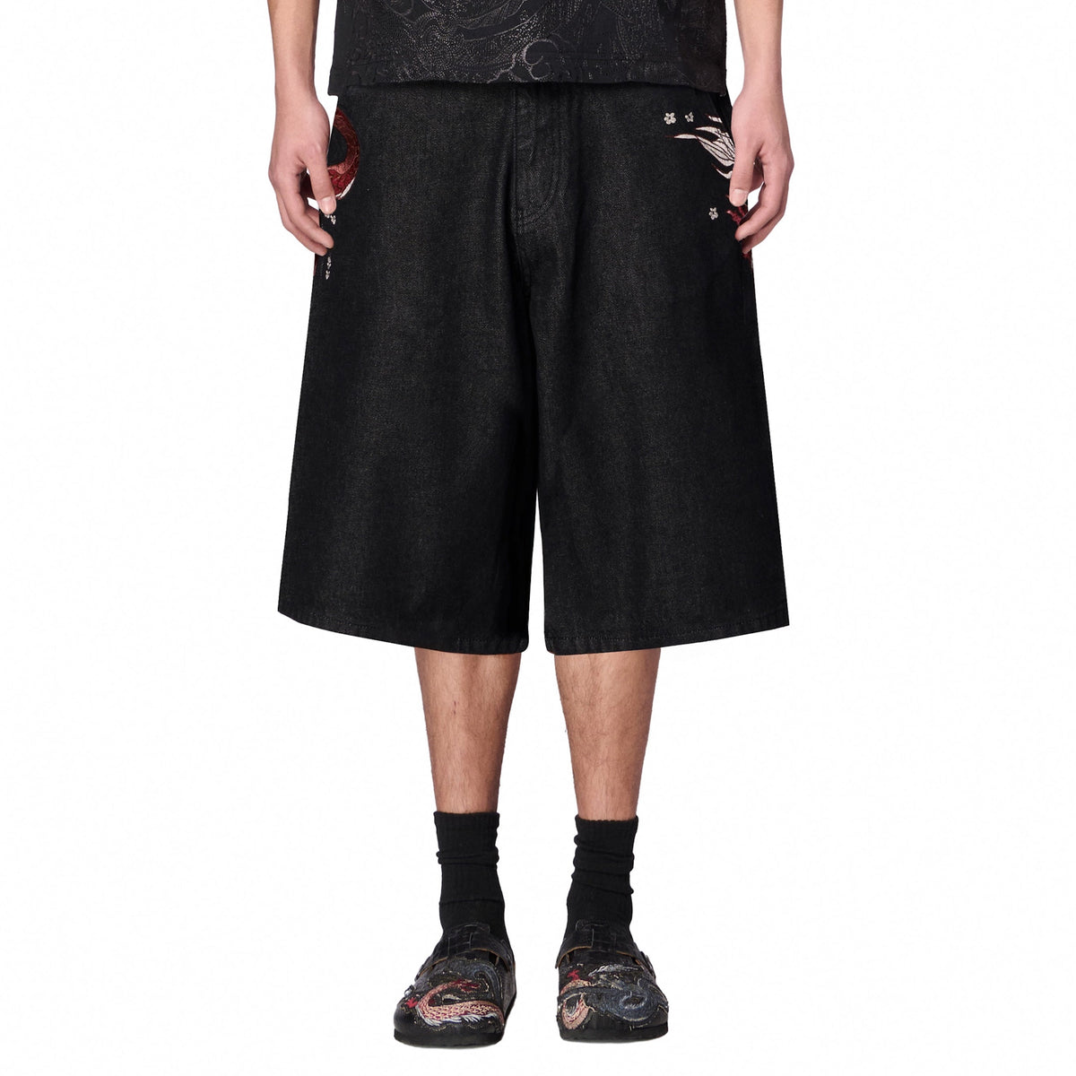 "yakuza" black raw Jorts