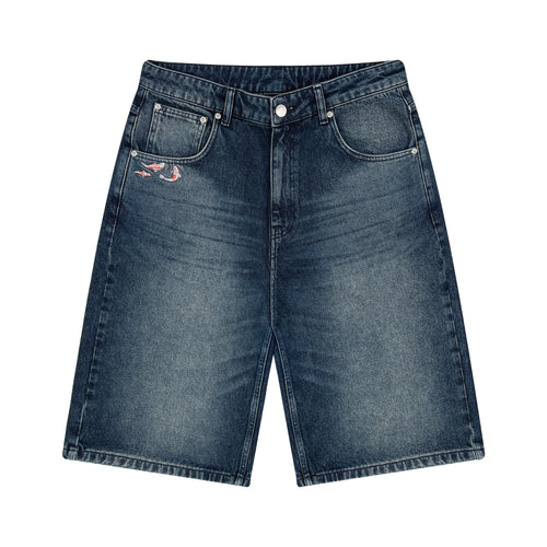 "koi fish v2" Jorts washed indigo