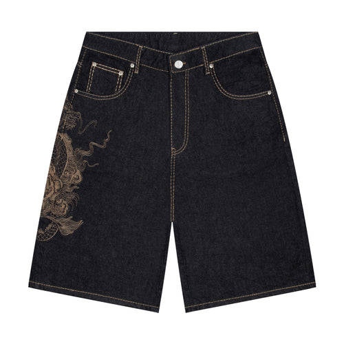 "yakuza" indigo raw Jorts 03