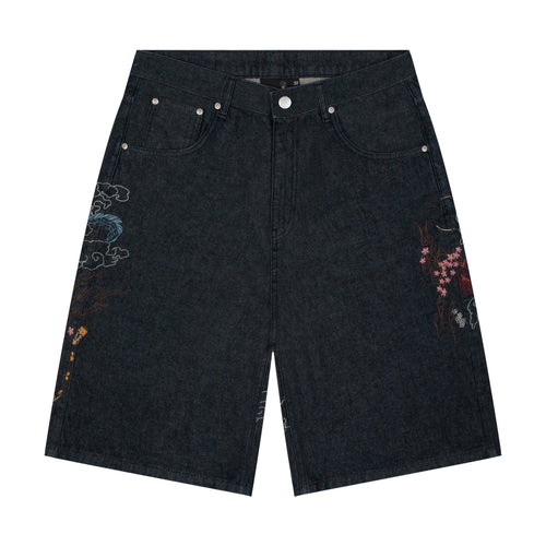 "yakuza" indigo raw Jorts 04