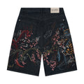 "yakuza" indigo raw Jorts 04