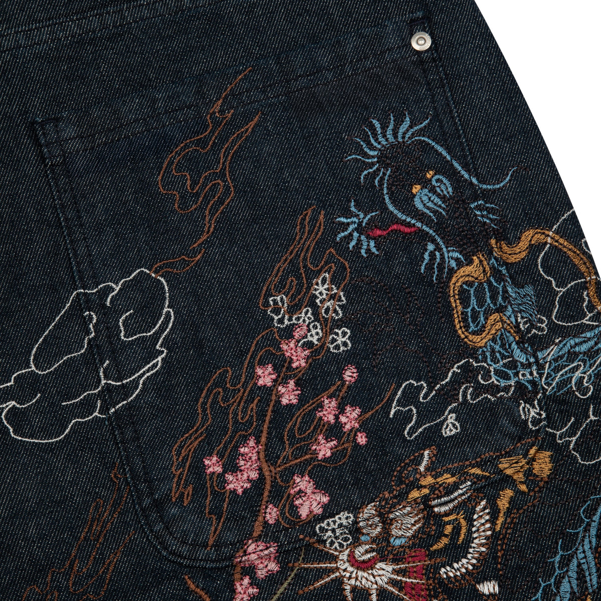 "yakuza" indigo raw Jorts 04