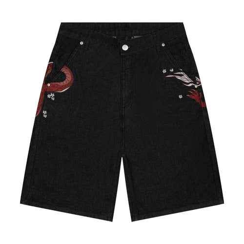 "yakuza" black raw Jorts