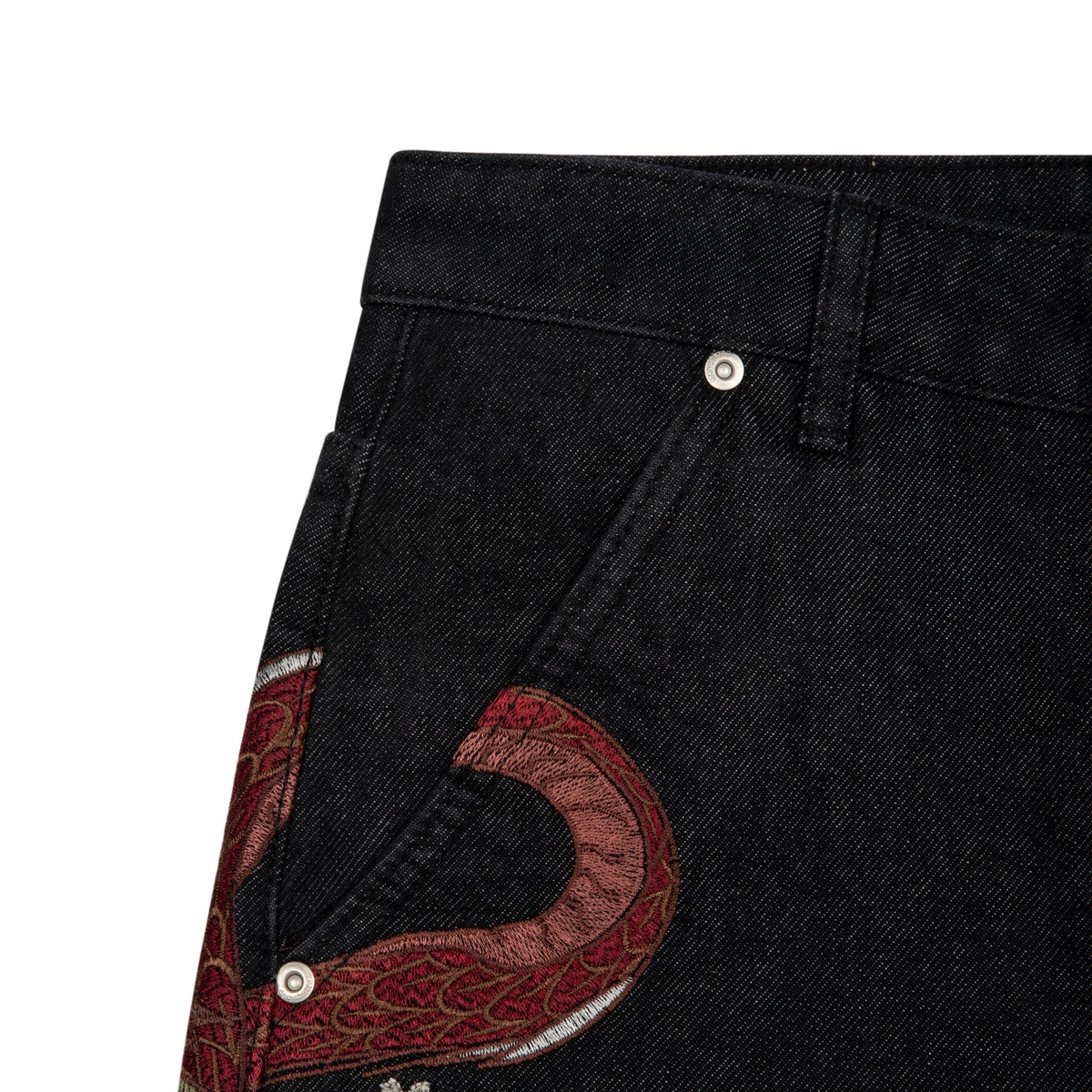"yakuza" black raw Jorts
