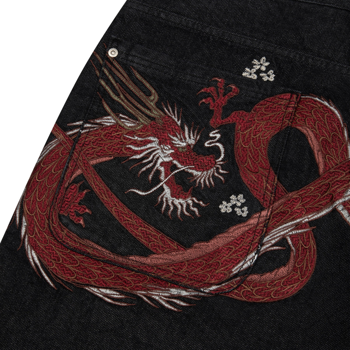 "yakuza" black raw Jorts