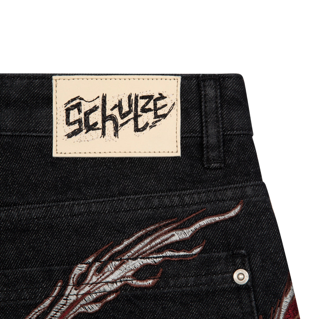 "yakuza" black raw Jorts