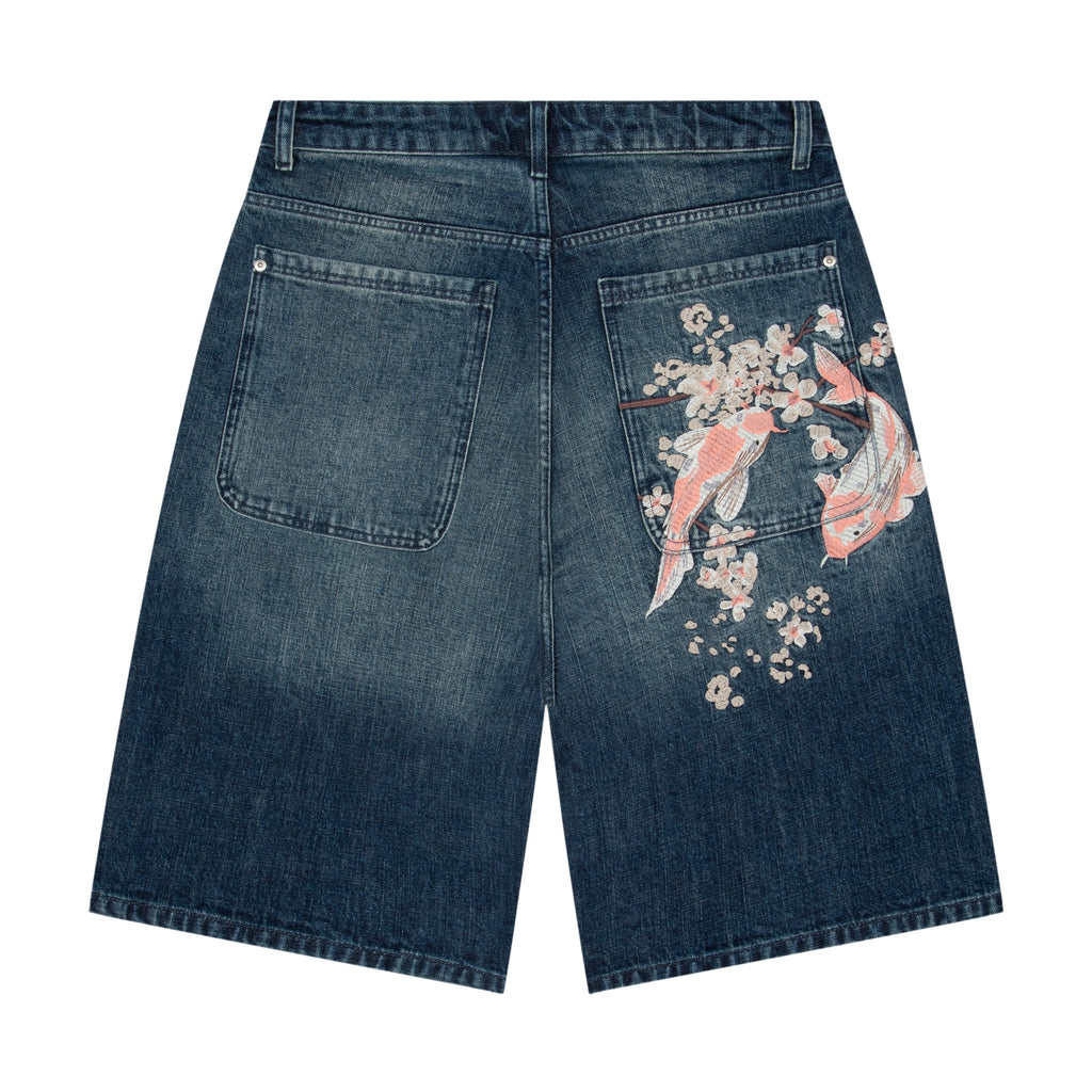 "yakuza" indigo washed Jorts 01