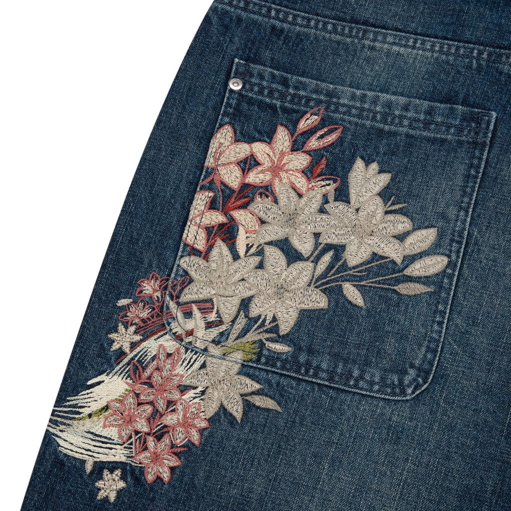 "yakuza" indigo washed Jorts 02