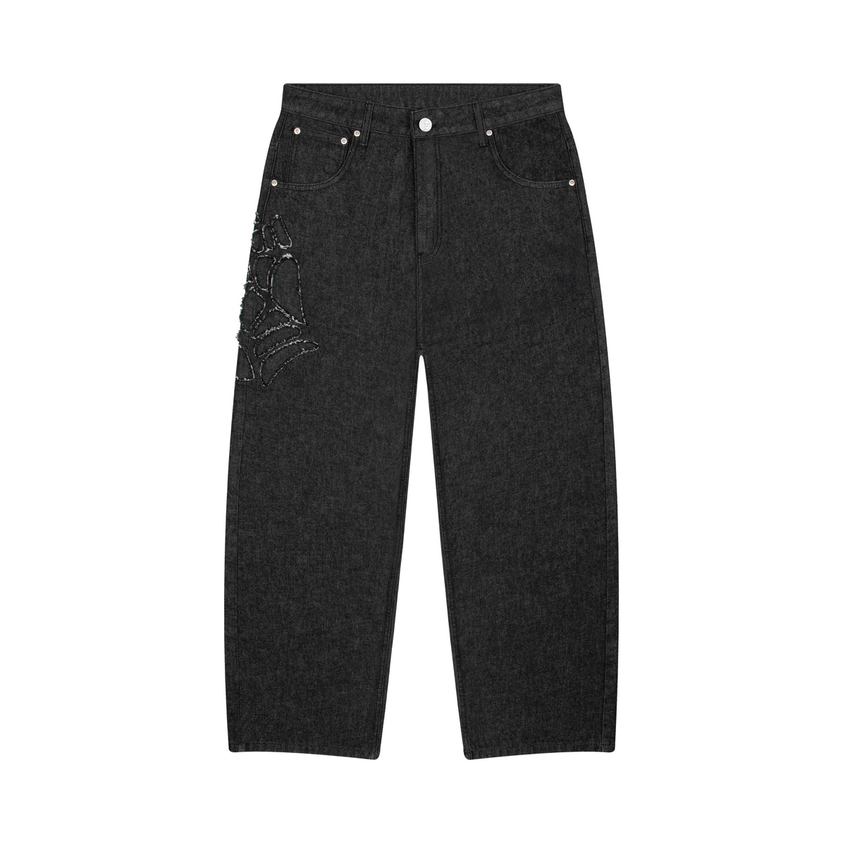 "spiderweb v2" black raw Denim