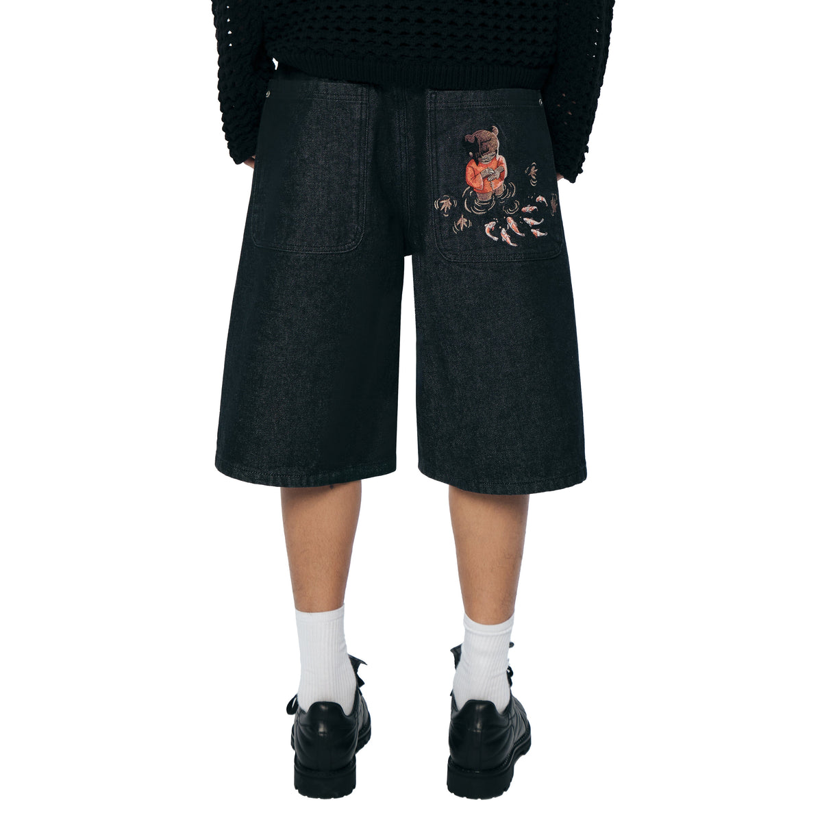 "koi fish v2" Jorts raw black