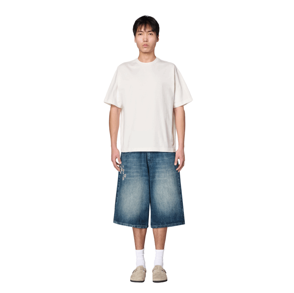 "yakuza" indigo washed Jorts 01