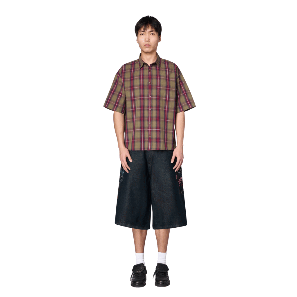 "yakuza" indigo raw Jorts 04