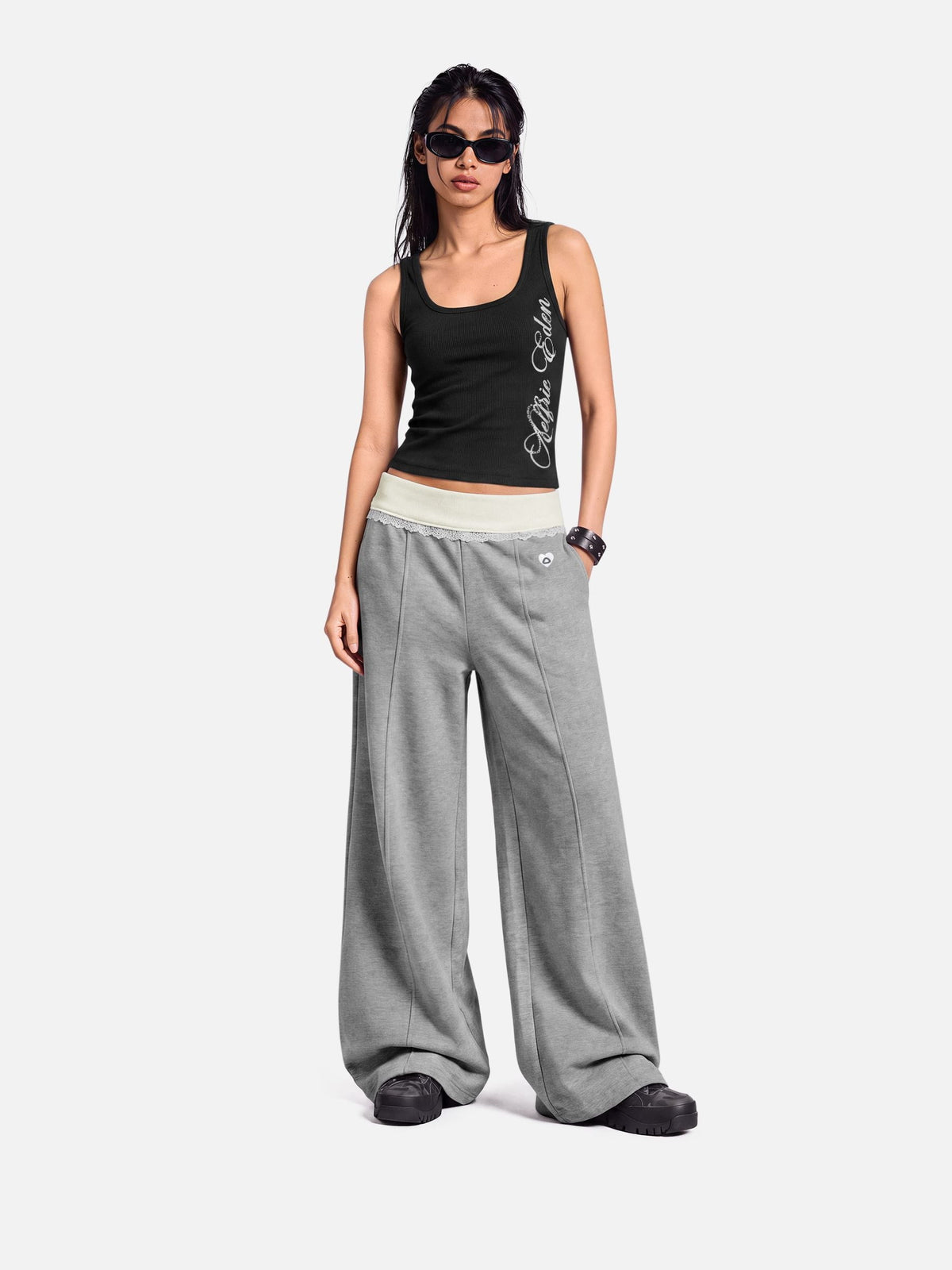 Aelfric Eden Lace Trim Baggy Sweatpants
