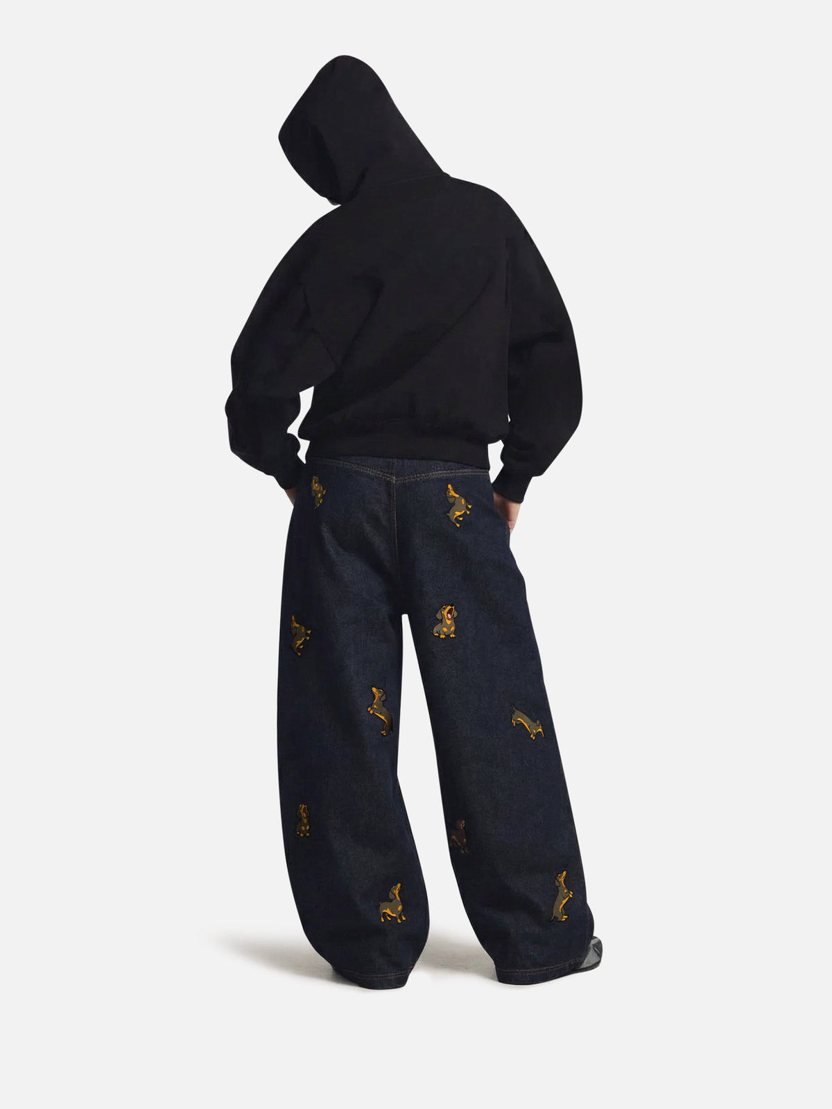 Aelfric Eden Dachshund Embroidered Baggy Jeans