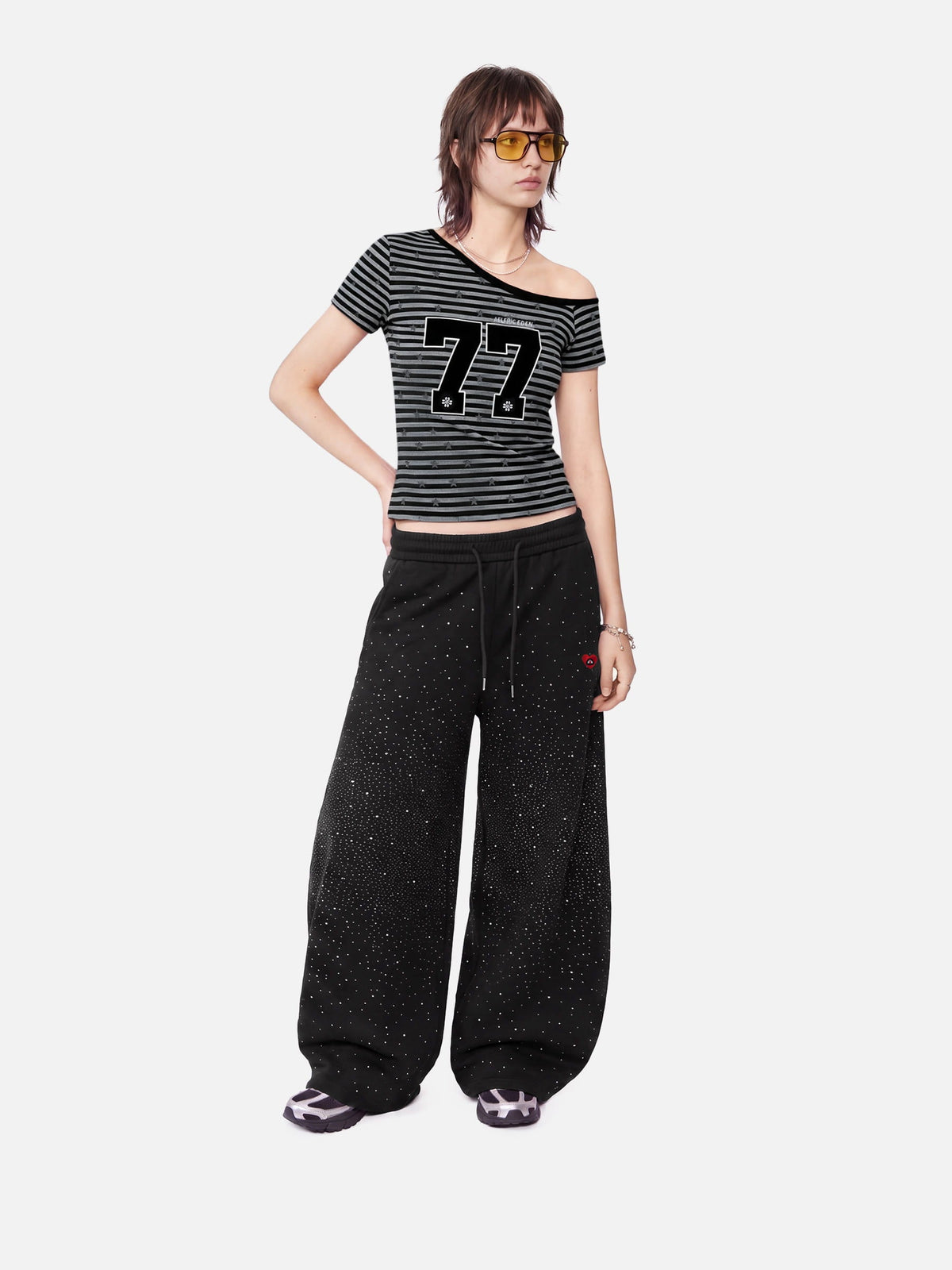 Aelfric Eden Rhinestone Baggy Barrel Sweatpants