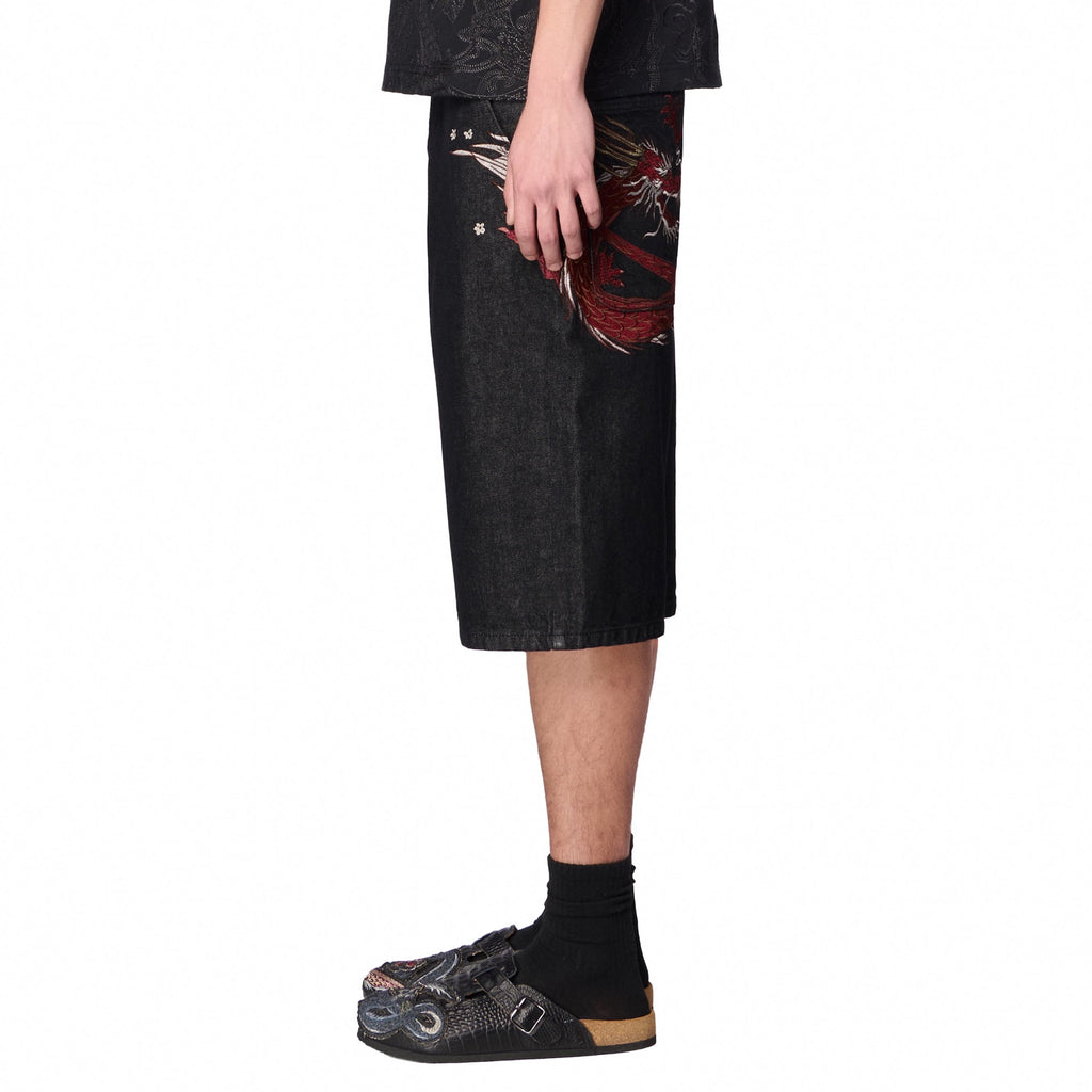 "yakuza" black raw Jorts