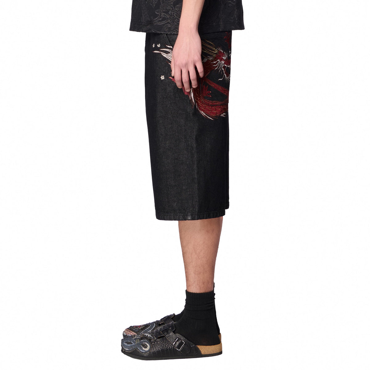 "yakuza" black raw Jorts