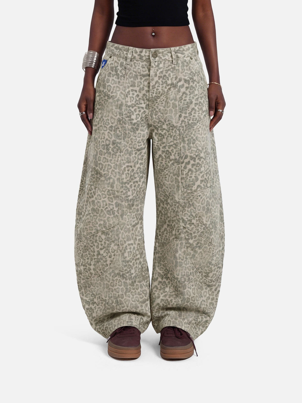 Aelfric Eden Baggy Barrel Leopard Jeans