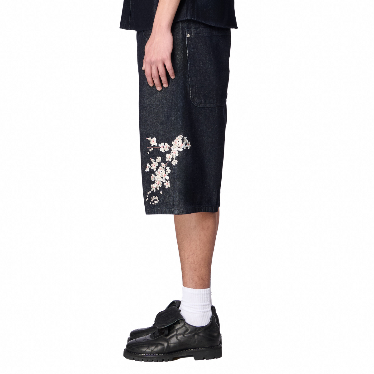"yakuza" indigo raw Jorts 02