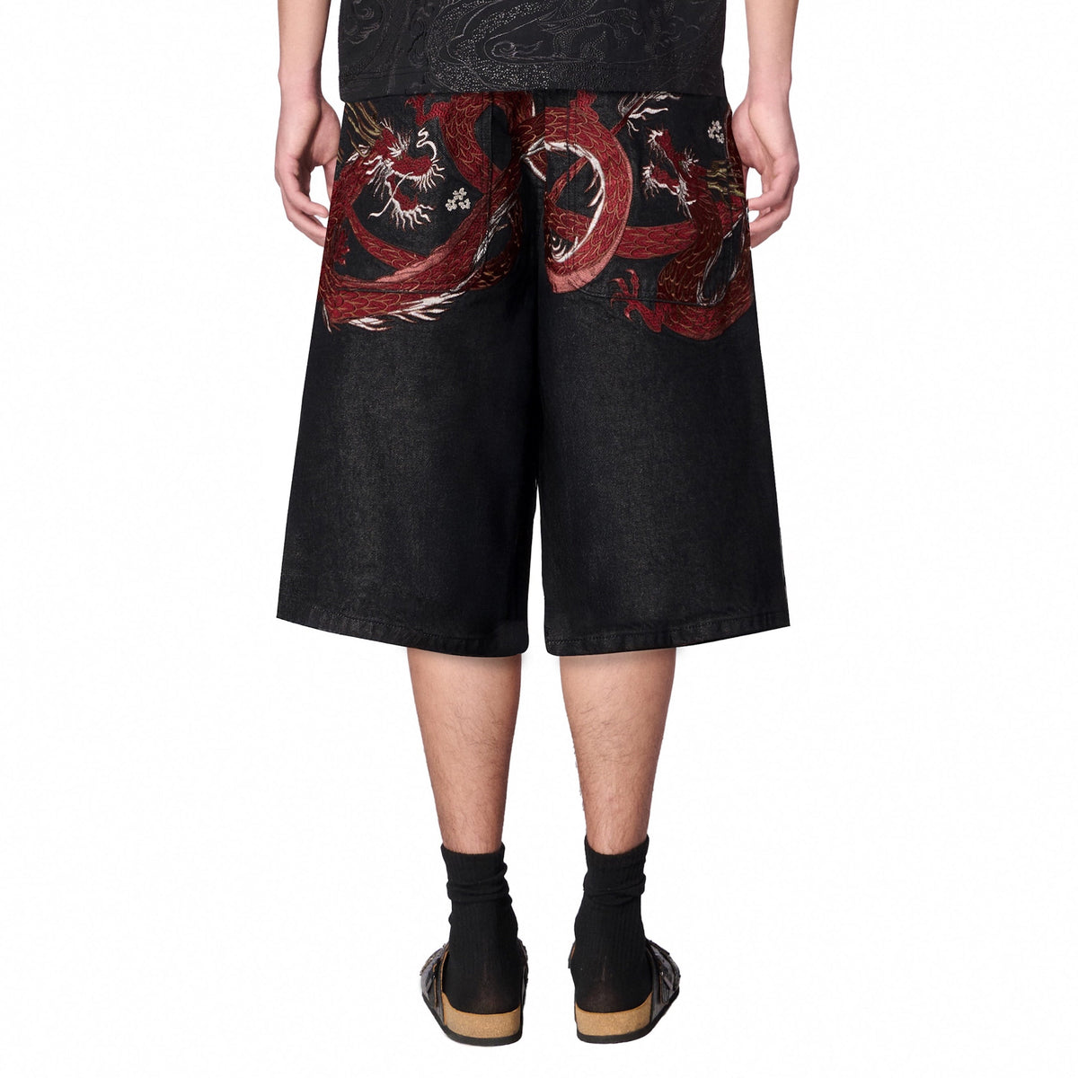 "yakuza" black raw Jorts