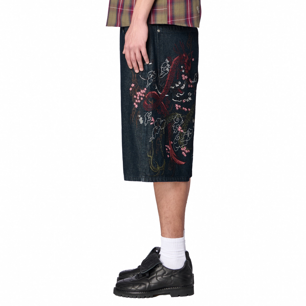 "yakuza" indigo raw Jorts 04