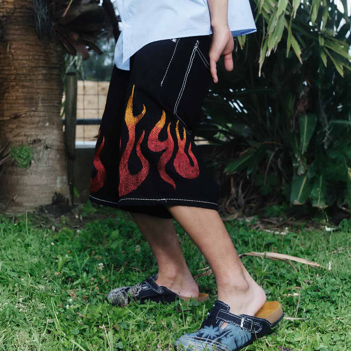 "summer break" black Jorts