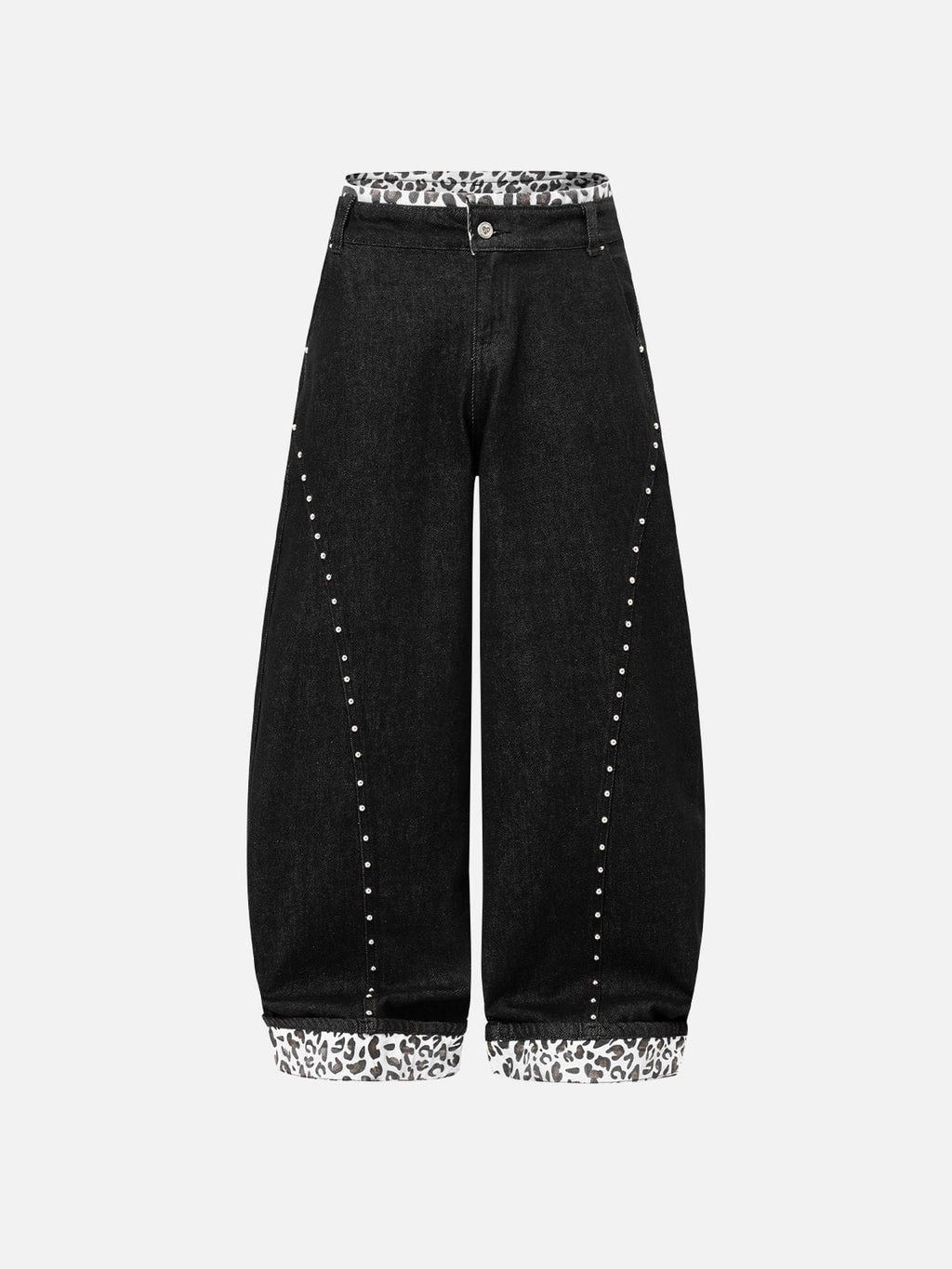 Aelfric Eden Leopard Cuff Baggy Barrel Jeans