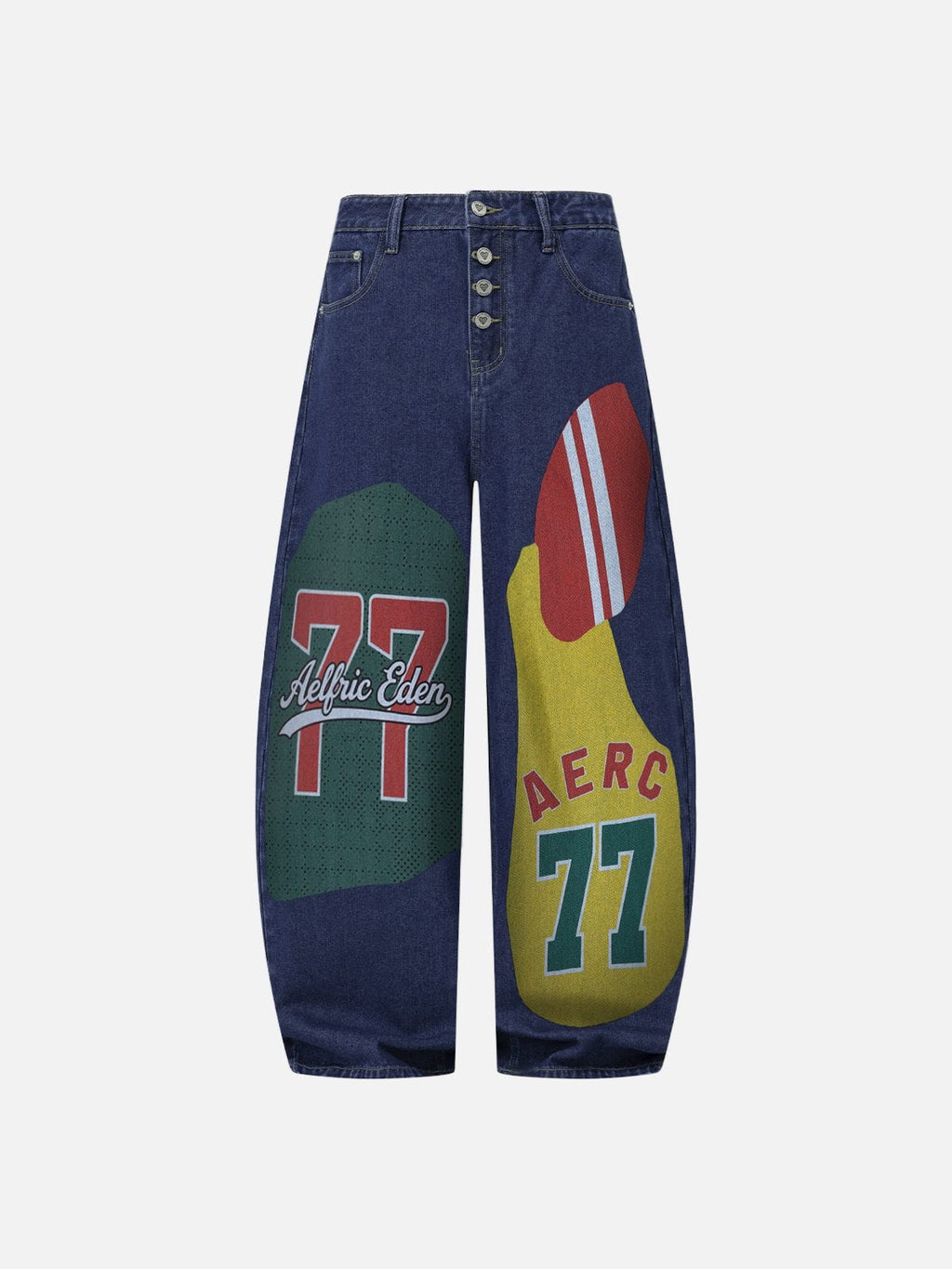 Aelfric Eden Jersey Patchwork Baggy Barrel Jeans