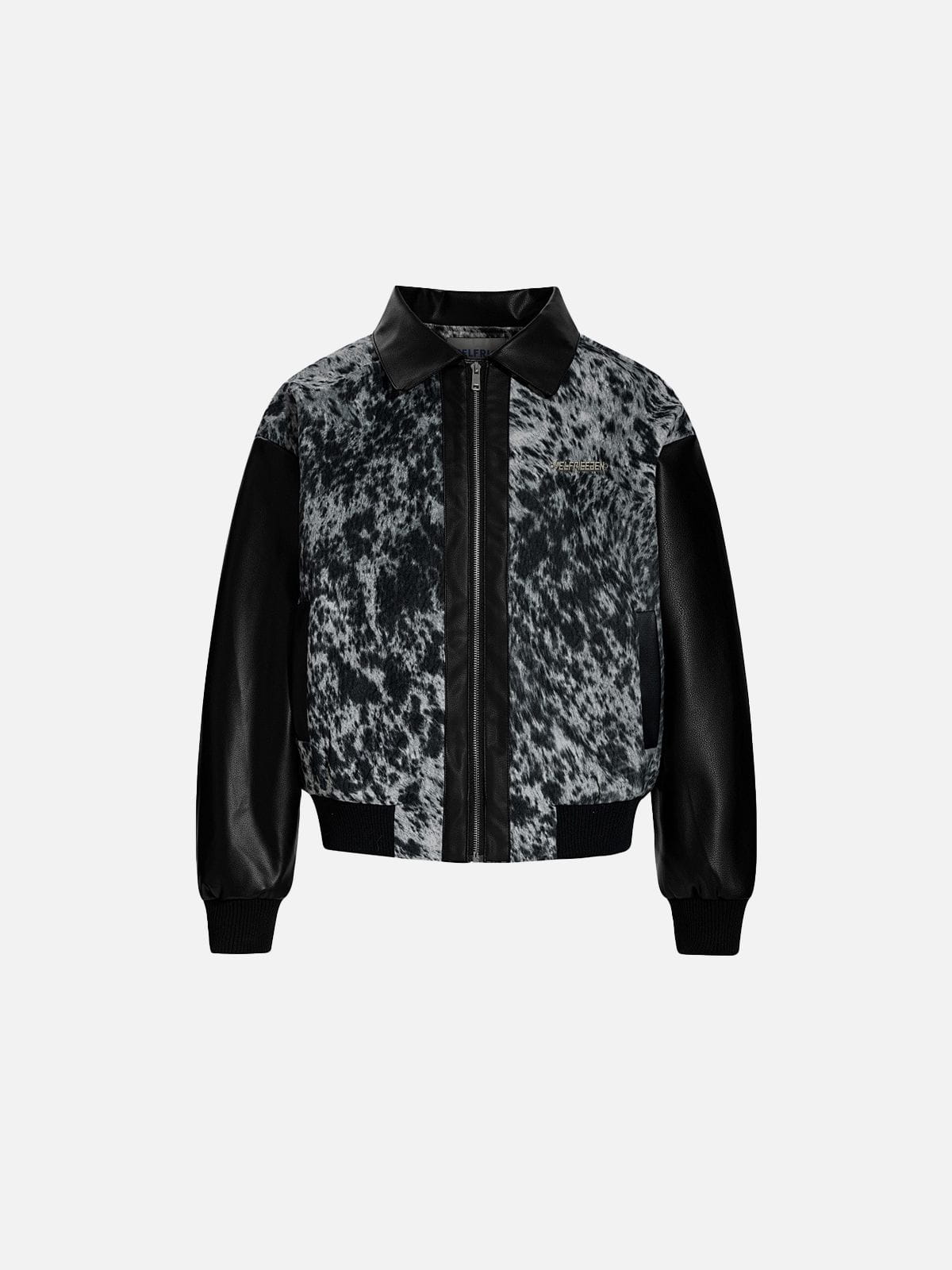 Aelfric Eden Leopard Panel Faux Leather Jacket