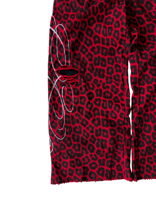 "signature" sweats red cheetah