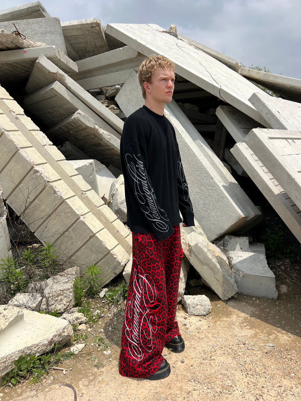 "signature" sweats red cheetah