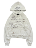 "the end" zip up grey