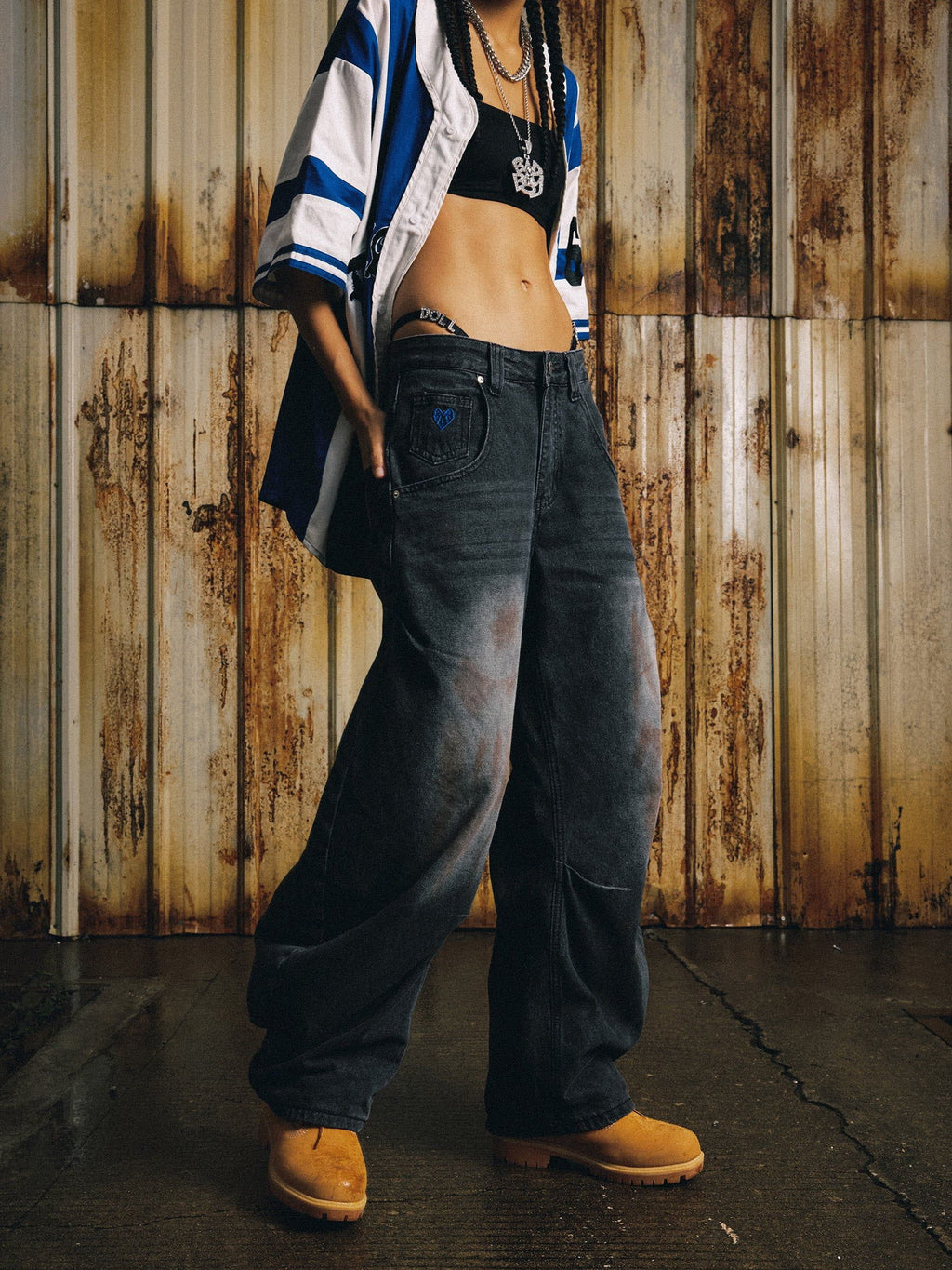 Aelfric Eden Dirty-Dyed Super Baggy Barrel Jeans